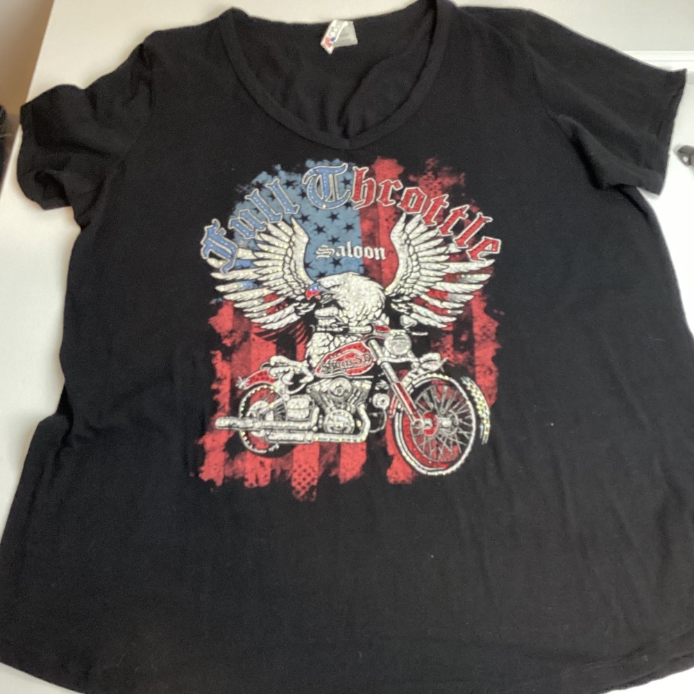 Full Throttle Saloon Sturgis SD V-Neck Graphic Tee Black 3XL NWT - Picture 2 of 9